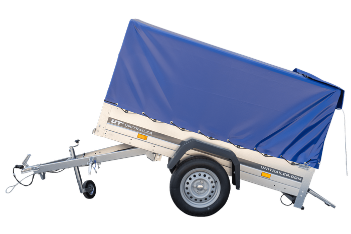 Rimorchio monoasse 200x106 UNITRAILER GARDEN 200 KIPP con telaio H-800 e telone blu