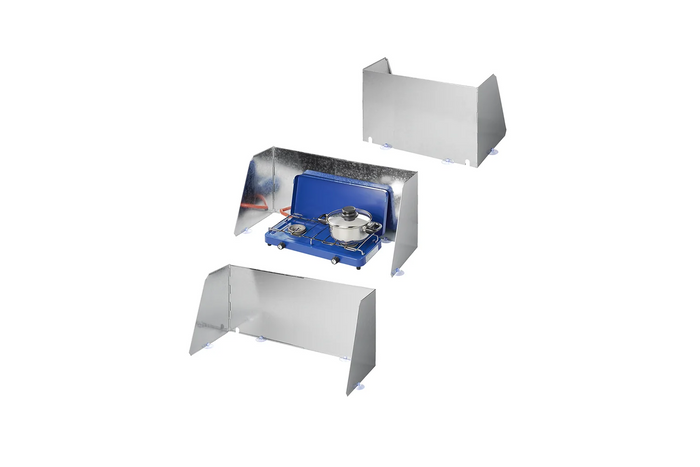 ProPlus 370340V03 Paravento pieghevole per fornelli da campeggio, bruciatori da 37-70 cm