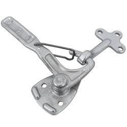 Gancio di traino sinistro con dispositivo di fissaggio WINTERHOFF WV 10-L + WVG 10-A, chiusura completa del lato del rimorchio