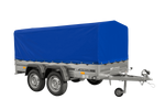 RIMORCHIO GARDEN TRAILER UNITRAILER 264/2 KIPP CON RUOTINO D'APPOGGIO, TELAIO H-800 E COPERTURA BLU