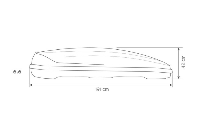Box da tetto Inter Pack Traxer 6.6, nero metallizzato