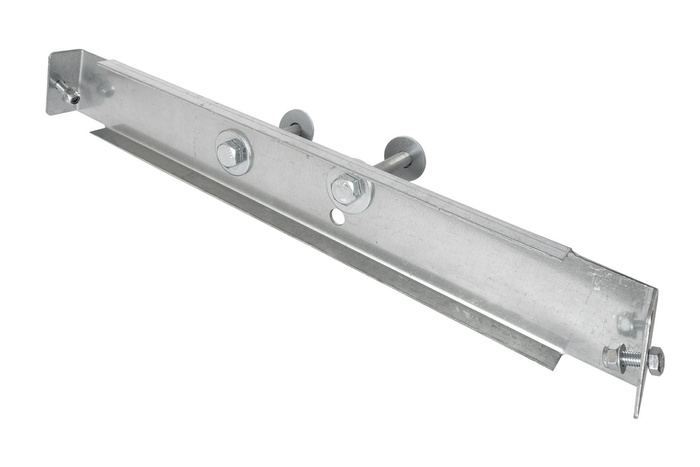 Staffa per il montaggio della ruota di scorta sul timone di un rimorchio UNITRAILER