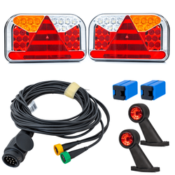 Set luci: luci posteriori a LED FRISTOM FT-170 + luci di posizione laterali a LED FRISTOM FT-009 + cablaggio MANTES 5,2 m 13 PIN