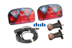 Set luci: luci posteriori ASPÖCK + luci di posizione laterali ASPÖCK + cablaggio MANTES 7m 7 PIN + connettori rapidi