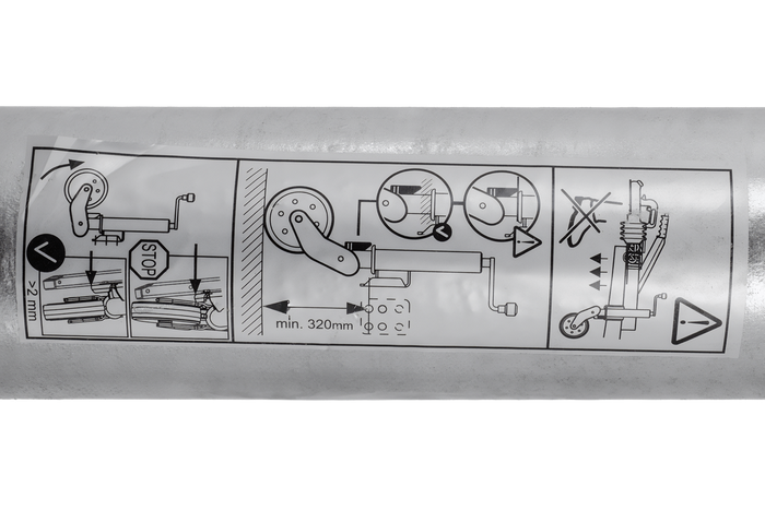 AL-KO 1223638 ruotino di appoggio automatico con maniglia 500kg 60mm 1010-1350mm