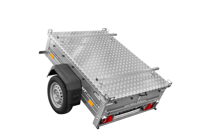 Rimorchio monoasse 150x106 UNITRAILER GARDEN 150 KIPP con copertura in alluminio