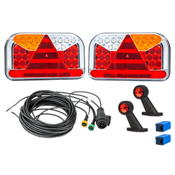 Set luci: luci posteriori a LED FRISTOM FT-170 + luci di posizione laterali a LED FRISTOM FT-009 + cablaggio MANTES 7m 13 PIN
