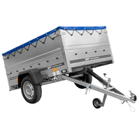 Rimorchio per auto 200x125 UNITRAILER GARDEN 201 KIPP con sponde BIS e telone blu