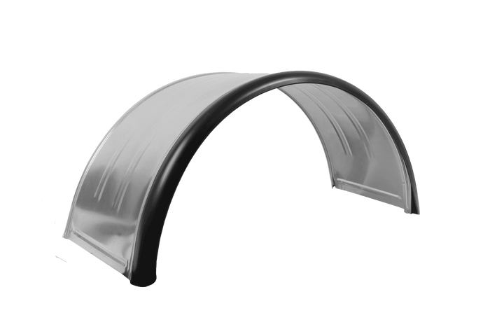 Parafango doppio per rimorchio 15-16" DOMAR DK7120 passaruota 880/400mm in metallo con bordo in gomma