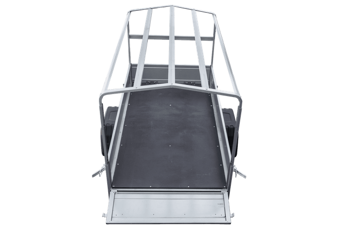 Rimorchio per auto 200x106 UNITRAILER GARDEN 200 KIPP con telaio H-800 e telone grigio