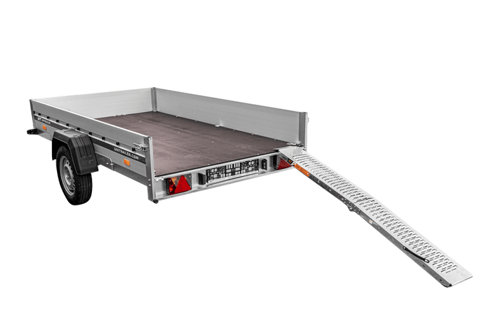 UNITRAILER ALR004B rampa pieghevole in acciaio per rimorchio, 190 cm, 200 kg