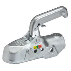 Gancio di traino WINTERHOFF WW 350-RB-K1414 per rimorchio da 3500 kg con timone in tubo da 50 mm, in ghisa.