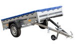 Rimorchio leggero 230x125 UNITRAILER GARDEN 230 KIPP con telaio H-0 e copertura blu