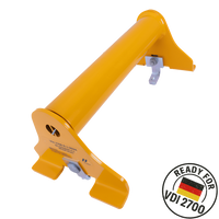 Cuneo di bloccaggio universale giallo PRAMAR Radstopper VDI 2700 per carro attrezzi