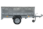 Rimorchio leggero Garden Trailer 230 kipp con ruotino sovrasponde e telone grigio