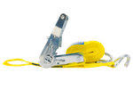 Set di quattro cinghie di trasporto UNITRAILER con tenditore, 4 m/25 mm/1 t, colore giallo.