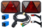 Set luci: luci posteriori a LED FRISTOM FT-270 + luci di posizione laterali a LED FRISTOM FT-145 + cablaggio MANTES 5,3 m 13 PIN