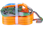 Set di quattro cinghie di trasporto UNITRAILER arancioni da 3 m/25 mm/1 t con tenditore