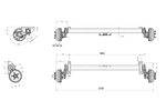 Assale frenato KNOTT VGB13M per rimorchio/portauto 1350 kg 1900 mm 2350 mm 5x112
