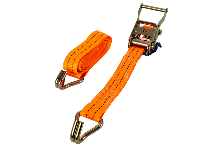 Set di quattro cinghie di trasporto UNITRAILER arancioni da 2 m/35 mm/2 t con tenditore