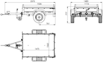 Rimorchio leggero 150x106 con telone blu e centina PTT 750 kg Garden Trailer 150 kipp