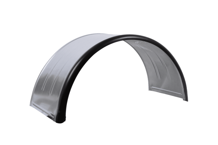 Parafango doppio per rimorchio 16-17,5" DOMAR DK7135 passaruota 1000/450mm in metallo con bordo in gomma