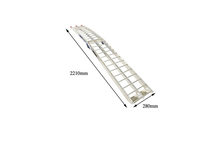 UNITRAILER ALR002 rampa pieghevole in alluminio per rimorchio 221 cm 340 kg con cinghia