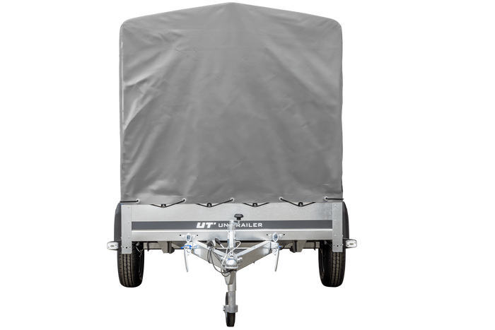 rimorchio Garden Trailer 230 kipp con ruota di appoggio, telaio h-1100 e copertura grigia