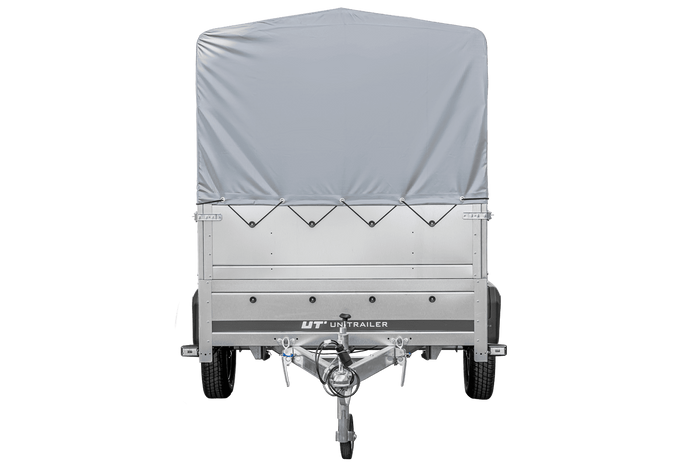 RIMORCHIO DA GIARDINO 264 KIPP CON RUOTA DI SOSTEGNO, SPONDE BIS, TELAIO H-800 E COPERTURA GRIGIA