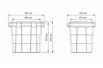 DAKEN 86004 PITBOX Contenitore per attrezzi per sabbia e sale stradale, dimensioni 655x570x520 mm, capacità 108,5 l.