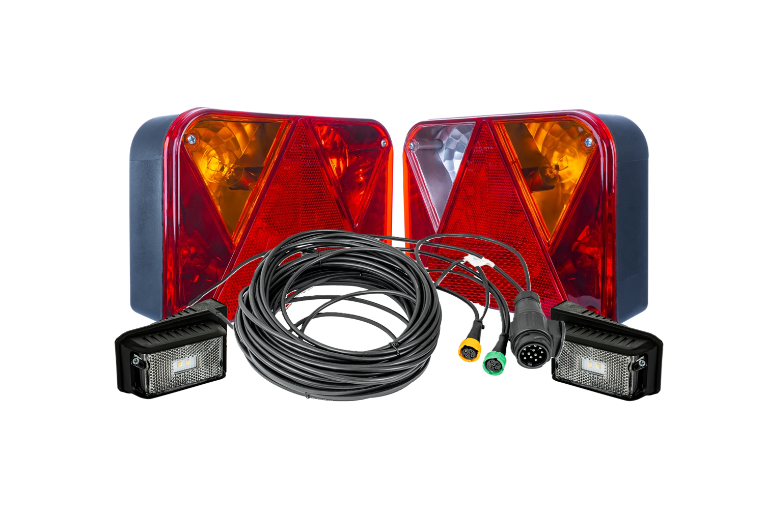 Set 2 Luci Laterali A LED Per Telaio Camion - 12/24V - Rosso/Bianco/Arancione - Impermeabili E Antiurto