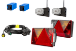 Set luci: luci posteriori ASPÖCK + luci di posizione laterali ASPÖCK + cablaggio MANTES 5,2 m 7PIN + connettori rapidi