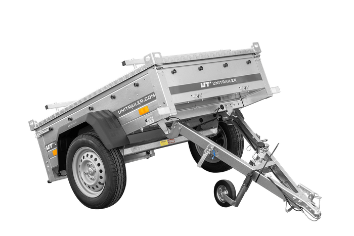 Rimorchio monoasse 150x106 UNITRAILER GARDEN 150 KIPP con copertura in alluminio