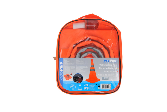 ProPlus 540319 Cono stradale a LED, cono di segnalazione pieghevole, 41 cm