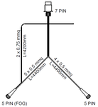 KIT: Fanalini a LED posteriori Fristom FT-270,  con cablaggio 4,5 m con 7-pin