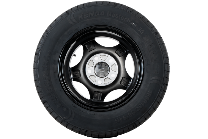 Ruota rinforzata per rimorchio KENDA PNEUMATICI 165/80 R13C 96/94N CERCHIO ALU STARCO lucidato 5Jx13"H2 5x112 ET:30