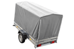 rimorchio Garden Trailer 230 kipp con ruota di appoggio, telaio h-1100 e copertura grigia