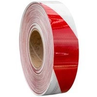NASTRO CATARIFRANGENTE 1m x 5cm NASTRO RIFLETTENTE BIANCOROSSO DI SEGNALAZIONE