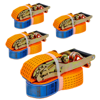 Set di quattro cinghie di trasporto UNITRAILER arancioni da 6 m/50 mm/5 t con tenditore