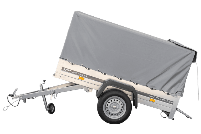 Rimorchio per auto 200x106 UNITRAILER GARDEN 200 KIPP con telaio H-800 e telone grigio