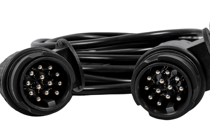 Impianto elettrico MANTES, cablaggio per rimorchio barca 11,67 m, spina a 13 pin, 2 baionette a 5 pin