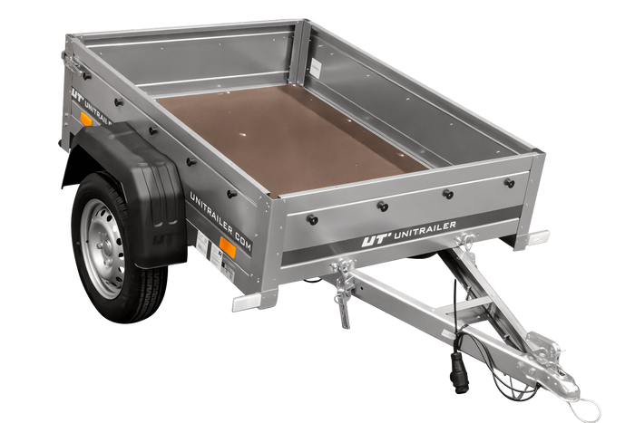 Rimorchio carrello leggero senza freni trasporto cose 750 kg Unitrailer Garden Trailer 150 kipp (new)