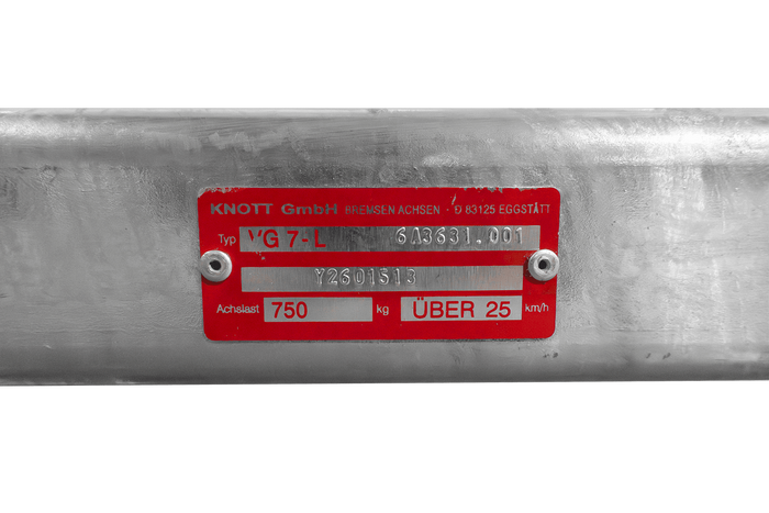 Assale senza freni KNOTT VG7-L per rimorchio 750 kg 1360 mm 1676 mm 4x130