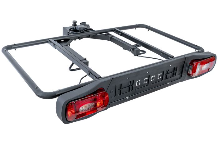 Piattaforma con box di traino + adattatore per il trasporto di 3 biciclette Inter Pack Re-Cargo