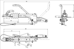 Dispositivo di inerzia KNOTT KF13E con attacco KK14B per rimorchio da 1400 kg con timone a V