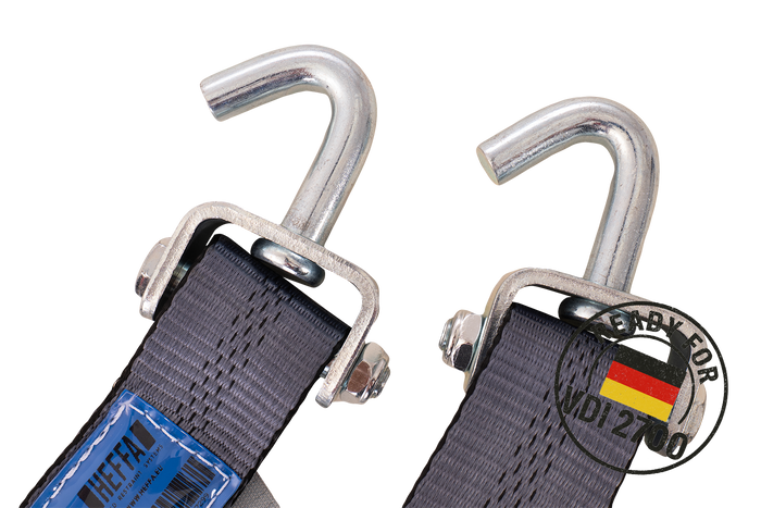 Cinghia di trasporto per carro attrezzi HEFFA CARLINE 130, cinghia di fissaggio per ruote, 2,8 m/50 mm/5 t VDI 2700