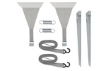 Set di due cinghie antivento ProPlus 361729 fissate a una guida per tendalino da 2x4,8 m.