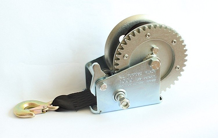 Verricello manuale con cinghia per rimorchi carrelli portabarca 450 kg Knott