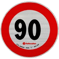 Adesivo riflettente LAMPADA limite di velocità 90 km/h cartello B-33