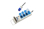 Prolunga da campeggio CEE con splitter ProPlus 373583DE, cavo da 10 m, 3 prese Schuko, 2 porte USB.